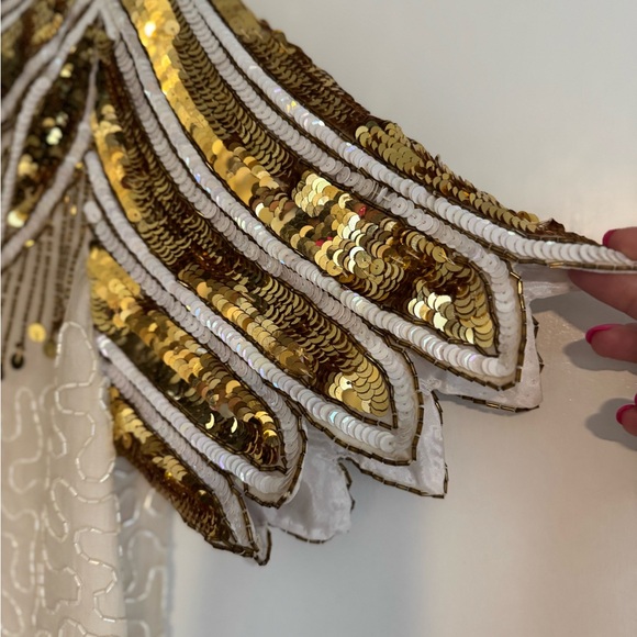 Laurence Kazar Gold and Cream Sequin Blouse NWT - Picture 2 of 4